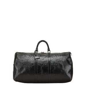 Louis Vuitton Epi Keepall Boston Travel Bag Noir Black Leather